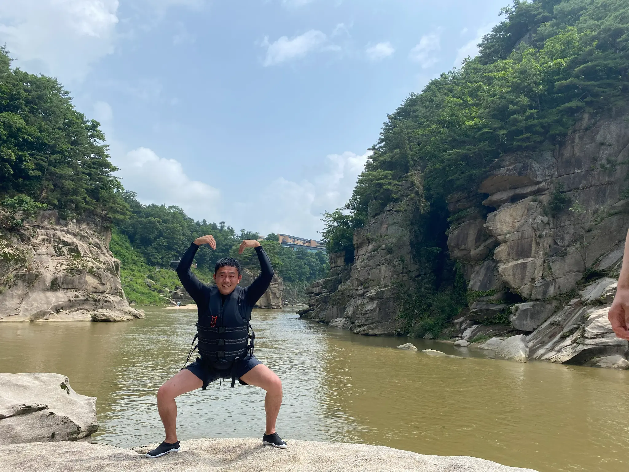 래프팅 단체 기념 촬영